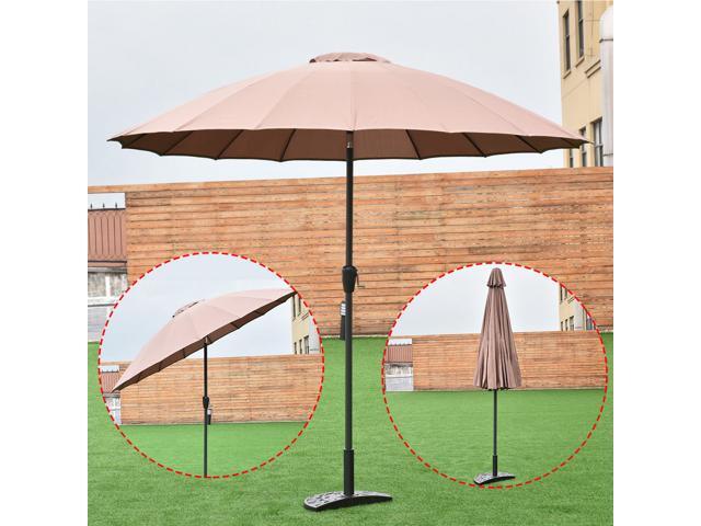 Outdoor 9ft Patio Umbrella Sunshade Cover Market Garden Cafe Crank Outdoor 9ft Patio Umbrella Sunshade Cover Market Garden Cafe Crank Tilt Tan
