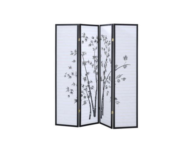 Legacy 4 Panels Room Divider Folding Screen Wood Frame Shoji Oriental Bamboo NEW