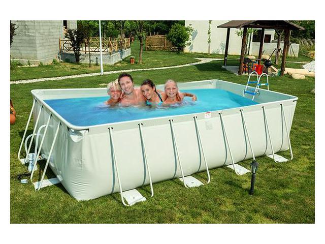Rectangular Metal Frame Above Ground Swimming Pool Set With Filter Rectangular Metal Frame Above Ground Swimming Pool Set With Filter Pump System 2214