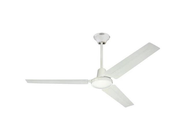 Westinghouse 7812700 56 In Industrial 3 White Steel Blades Indoor Ceiling Fan Ball Hanger Installation System White With Wall Control