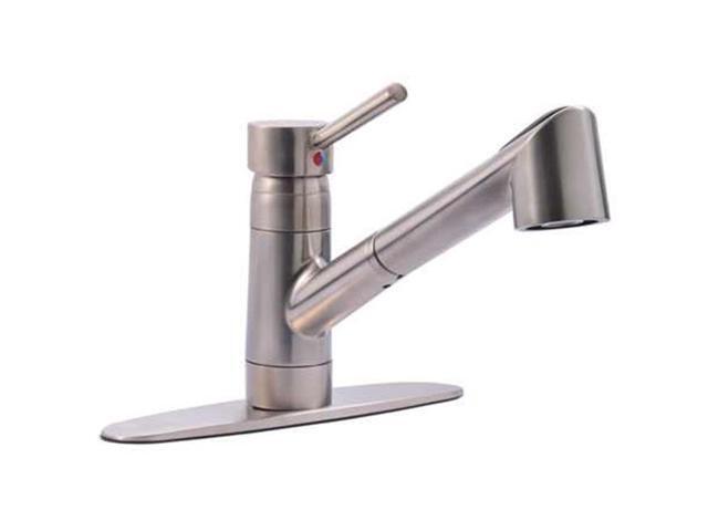 Kingston Brass Gs8578wdl Gourmetier Wilshire Single Handle Pull Out Spray Kitchen Faucet Satin Nickel Newegg Ca