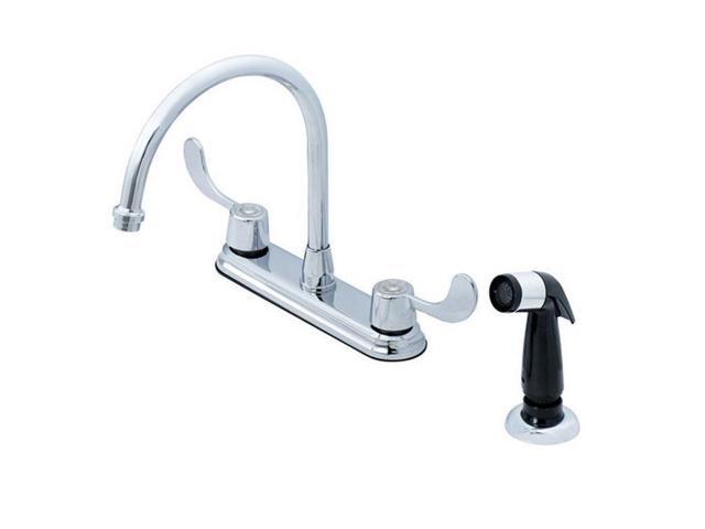 Oakbrook F8f10020cp Aca2 Hi Rise Two Handle Kitchen Faucet Spray In Chrome Newegg Com