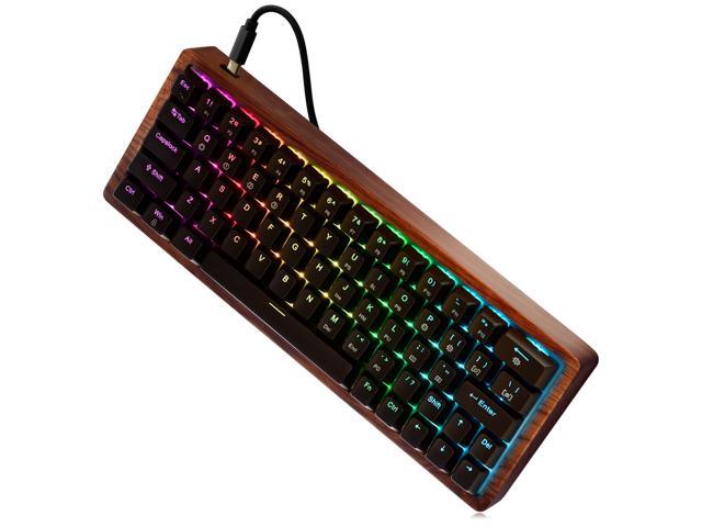 64 Keys Mechanical Gaming Keyboard Mini With Rgb 64 Keys Mechanical Gaming Keyboard Mini With Rgb Led Backlit And Wooden Frame