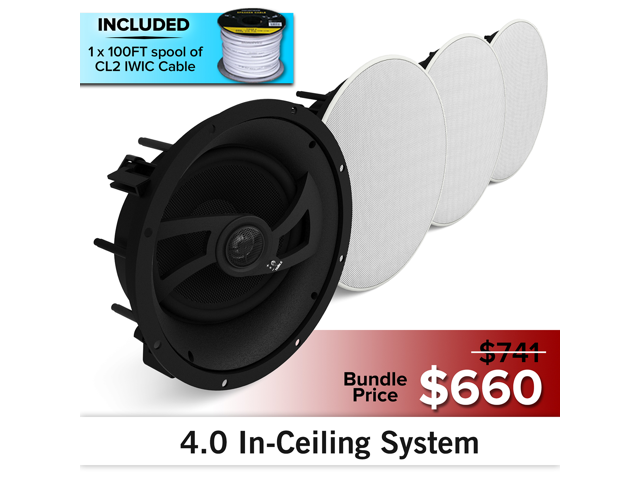 Aperion Audio 8 2 Way In Ceiling Speaker Bundle With 1 X 100ft