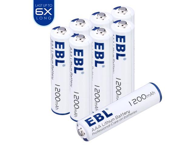 EBL 8 Pack Advanced AAA Batteries 1.5V 1200mAh Lithium Battery - Newegg.com