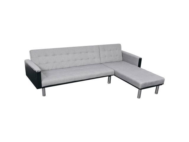 Vidaxl L Shaped Sofa Bed Fabric Black And Gray Newegg Vidaxl L Shaped Sofa Bed Fabric Black And Gray