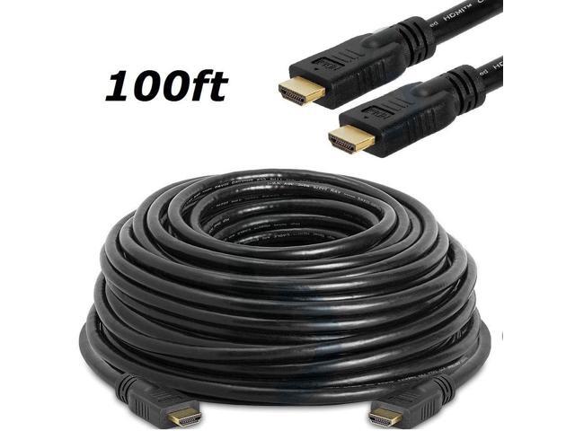 Premium HDMI Cable 100ft Gold For HD TV CL2 White Jacket M//M Cable High Speed