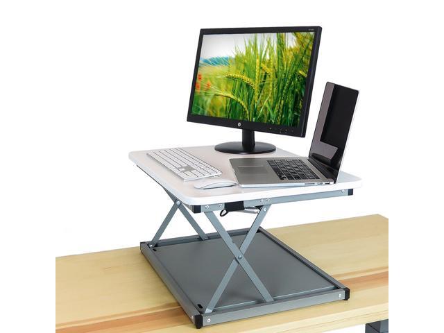 Small Standing Desk Black Deskriser 28x Height Adjustable Sit Stand Desktop Converter For Smaller Spaces Super Sy Supports Up To 30 Lbs 28