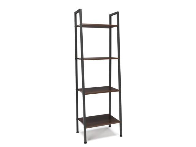 Essentials By Ofm Ess 1045 4 Shelf Free Standing Ladder Bookshelf Essentials By Ofm Ess 1045 4 Shelf Free Standing Ladder Bookshelf Walnut With Gray Frame