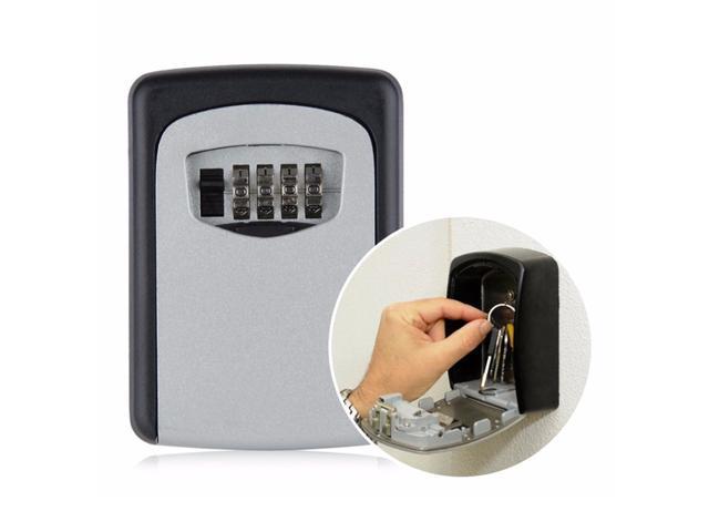 Wall Mount Key Storage Box Organizer Security Keyed Door Lock With 4 Digit Combination Password Aluminum Alloy Secret Safe