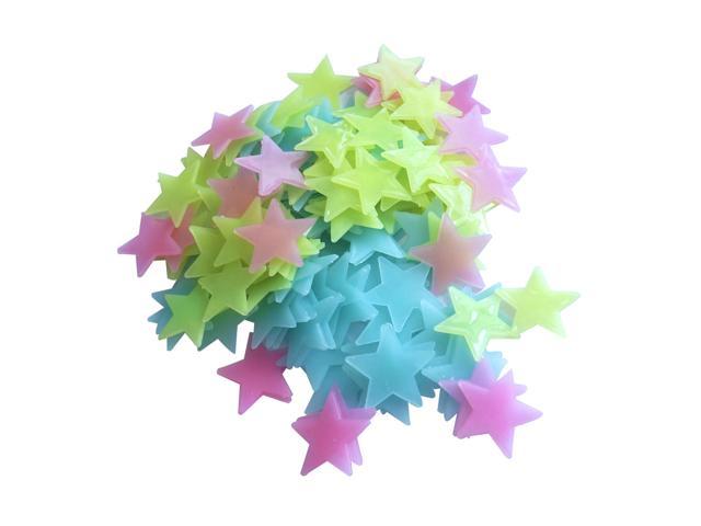 Pack Of 300 Luminous Stars Glow Plastic Wall Stickers Decals For