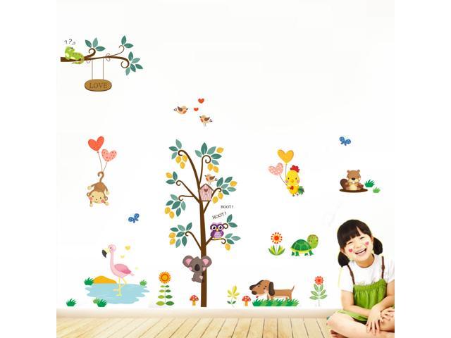Removable Reusable Forest Animals Diy Pvc Wall Stickers Murals Home Kindergarten Walls Decor Art For Bedroom Living Room Kids Rooms
