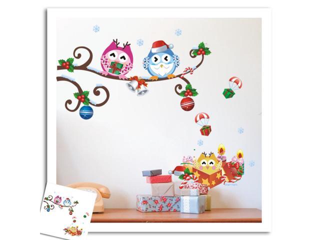 Colorful Owls Christmas Decoration Wall Stickers Removable Diy Pvc Walls Decor Art For Living Room Children Bedroom Kindergarten Gift Colorful Owls Christmas Decoration Wall Stickers Removable Diy Pvc Walls Decor Art For Living Room Children Bedroom Kindergarten Gift