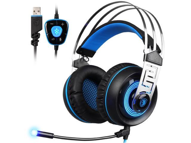 Sades A7 Usb Gaming Headphone Blue Led Lighting 7 1 Surround Sound Sades A7 Usb Gaming Headphone Blue Led Lighting 7 1 Surround Sound Professional Stereo Headsets With Microphone