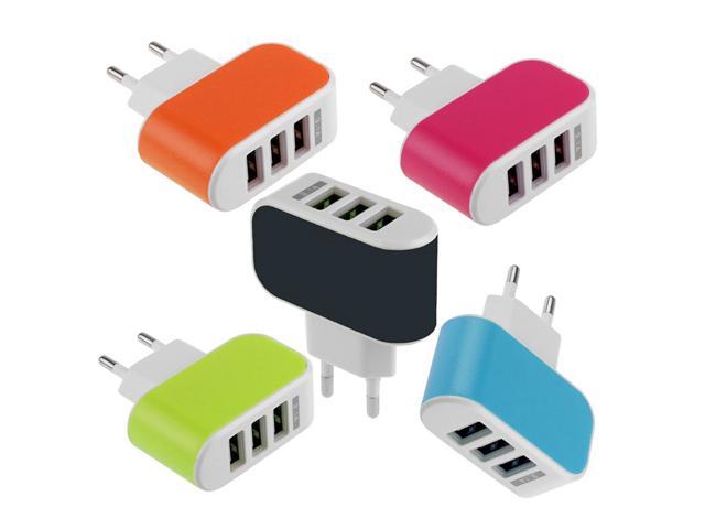 Universal Eu Plug Socket Adapter Fork European Euro Converter China Converter Adapters 3!    1a 3 Usb Home Wall Ac Charge For Samsung Newegg Com - 