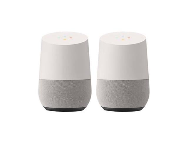 2 Pk Google Smart Speaker with Google Assistant (White/Slate)