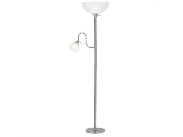 Cal Lighting Bo 2054 Bs 100 W Torchiere Floor Lamp With 60 Reading Brushed Steel Finish Newegg Ca