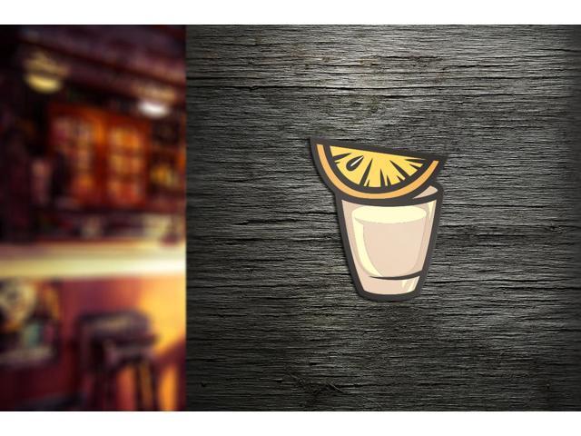 Tequila Shot Glass With Lime On Top Vintage Wall Decor Bar