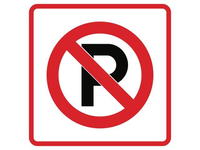 No Parking Symbol Red Black White Picture Car Lot Business Office