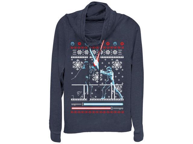 star wars ugly christmas sweater duel juniors graphic cowl neck sweatshirt - Star Wars Ugly Christmas Sweater star wars ugly christmas sweater duel juniors graphic cowl neck sweatshirt - Star Wars Ugly Christmas Sweater