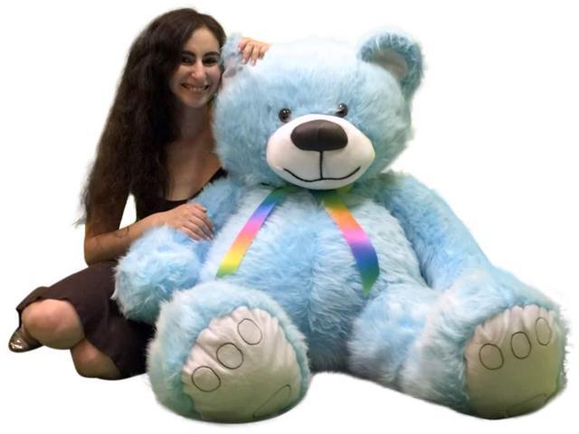 5 Foot American Made Sky Blue Color Giant Teddy Bear 62 Inches Soft