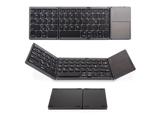 Jieyuteks Folding Bluetooth Keyboard,  Rechargeable Portable BT Wireless Foldable Mini Keyboard with Touchpad for Tablet Samsung or Other Cell Phones
