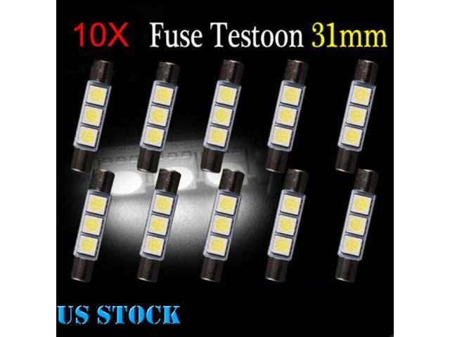 10xwhite 31mm 3 Smd 6641 Fuse Car Led Sun Visor Vanity Mirror Fuse Car Led Sun Visor Vanity Mirror