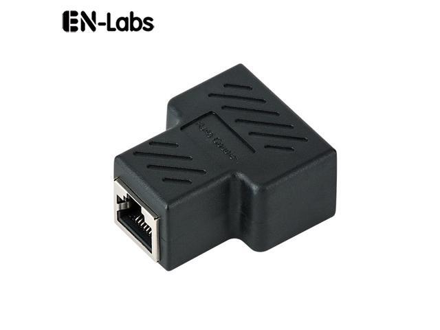 Black Cat7 Cat6 Cat5e LAN Ethernet Coupler with shielded RJ45 Splitter 8P8C