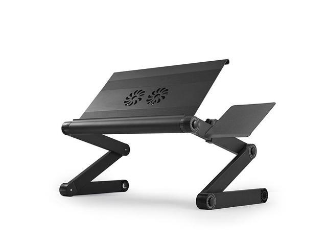 Workez Cool Adjule Laptop Cooling Stand Lap Desk Tray For Bed Couch With 2 Fans 3 Usb Ports Mouse Pad Ergonomic Aluminum Height Tilt Angle