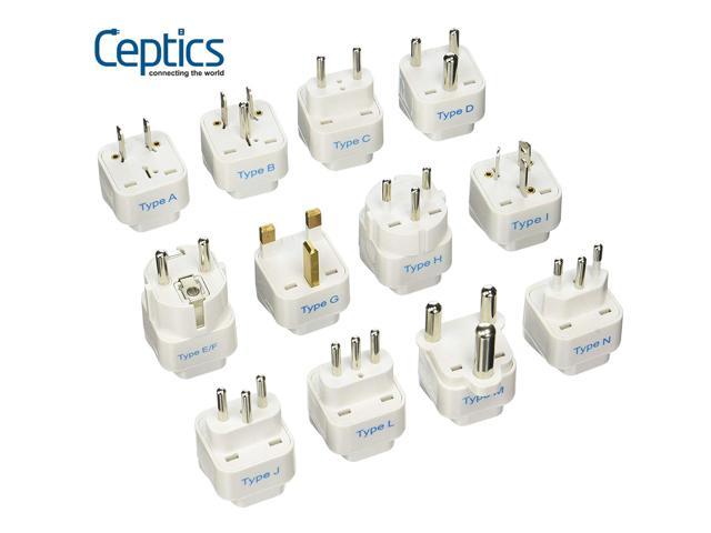 Ceptics International Travel Worldwide Universal Plug Adapter Set Grounded Safe Works With Cell Phones Chargers Batteries Camera And More Gp 12pk 12 Pieces Newegg Com - acmf chinese roblox