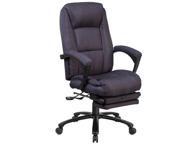 High Back Gray Fabric Executive Reclining Swivel Office Chair With Comfort Coil Seat Springs And Padded Armrests Newegg Com