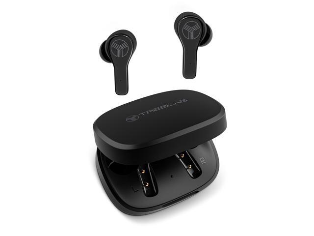 TREBLAB WX8 - True Wireless Earbuds, IPX8 Waterproof Earbuds with up 28H of Play Time, Bluetooth 5.1, Touch Control and Noise Isolation, Includes Charging Case w/Wireless Charging, USB-C Port, Black