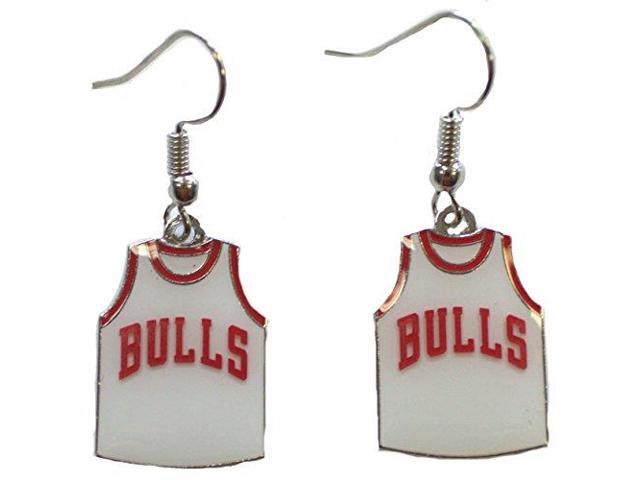 Nba Officially Licensed Chicago Bulls Jersey Style Dangle Earrings Nba Officially Licensed Chicago Bulls Jersey Style Dangle Earrings