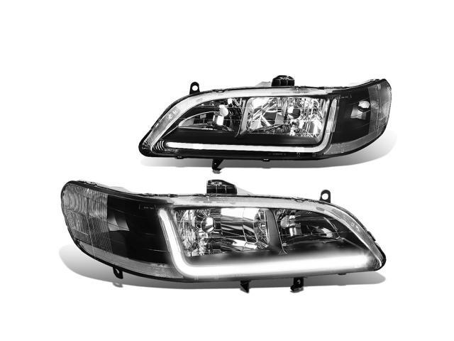 For 98 02 Honda Accord Led Drl Light Bar Headlight Black Housing For 98 02 Honda Accord Led Drl Light Bar Headlight Black Housing Clear Corner Headlamp