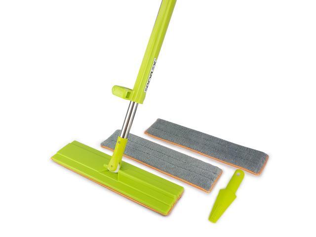 Egoflex Microfiber Floor Mop Easy Wring System Wet And Dry Dust Egoflex Microfiber Floor Mop Easy Wring System Wet And Dry Dust For All Surface Hardwood 3 Washable Premium Pads 1 Cleaning Brush