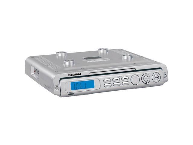 Refurbished Sylvania Skcr2613 Under Cabinet Kitchen Cd Clock Radio Sylvania Skcr2613 Under Cabinet Kitchen Cd Clock Radio W Remote Silver