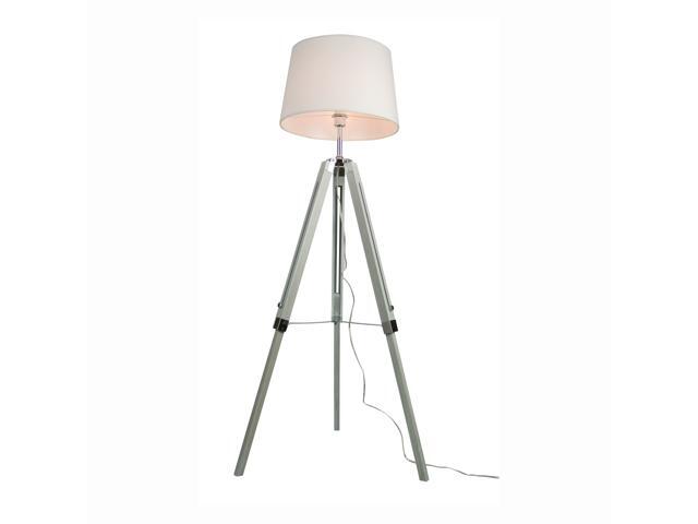 Euro Style Collection Rome 60 Inch Extendable Tripod Wood Floor Lamp Newegg Com