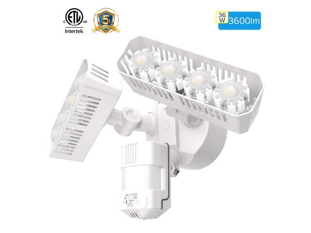 SANSI LED Security Motion Sensor Outdoor Lights, 36W (250W Incandescent Equivalent) 3600lm, 5000K Daylight, Dusk to Dawn IP65 Waterproof Flood Light, ETL Listed, White