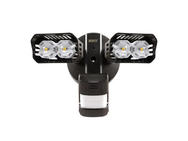 SANSI LED Security Lights, 18W (150Watt Incandescent Equiv.) Motion Sensor Lights, 1800lm 5000K Daylight Waterproof Outdoor Floodlights with Adjustable Dual-head, Bronze