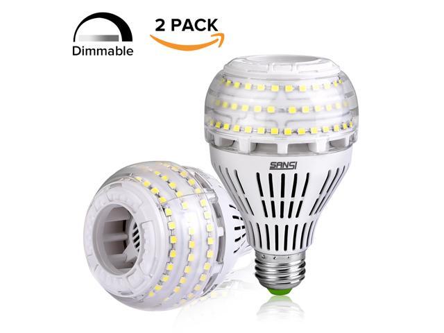 27W (250 Watt Equivalent) A21 Dimmable LED Light Bulbs, 3500 Lumens, 5000K Daylight, 270° Omni-directional, E26 Medium Screw Base LED Floodlight Bulb, 5-Year Warranty, SANSI (2 Pack)