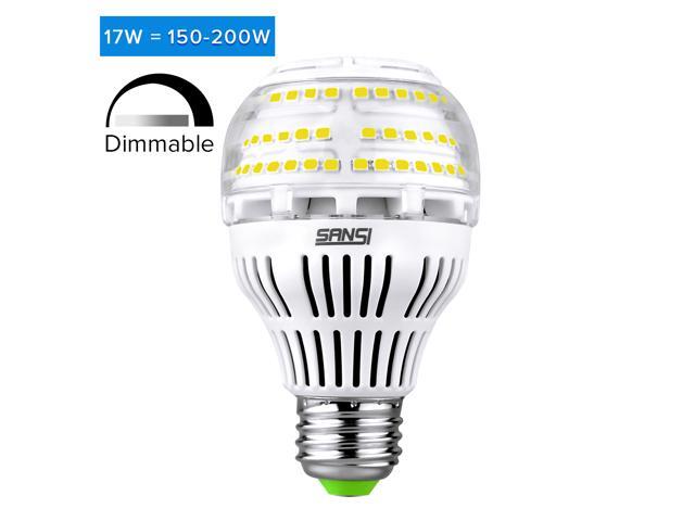 Sansi 17W (150-200 Watt Equivalent) A19 Dimmable LED Light Bulb, 2500 Lumens, 5000K Daylight Light, 270° Omni-directional Bright Led Bulbs, E26 Medium Screw Base, 5-year Warranty