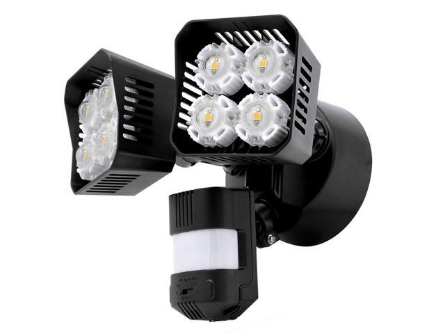 SANSI LED Security Motion Sensor Outdoor Lights, 36W (250W Incandescent Equivalent) 3600lm, 5000K Daylight, Dusk to Dawn Waterproof Flood Light, ETL Listed, Black