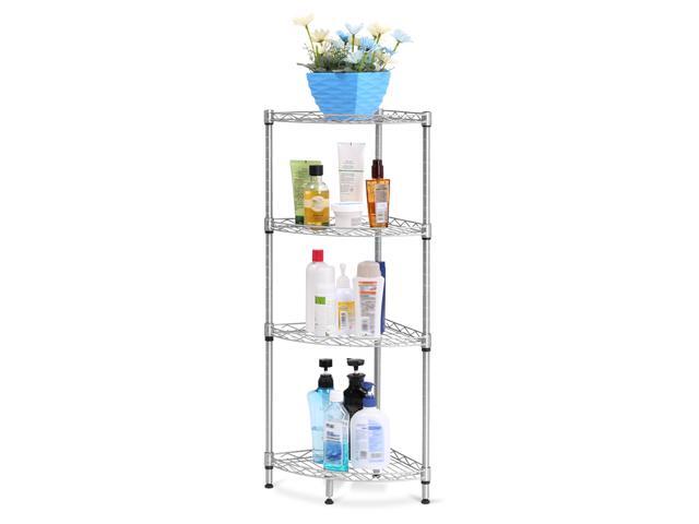 Langria 4 Tier Wire Corner Shelving Unit Storage Shelves Langria 4 Tier Wire Corner Shelving Unit Storage Shelves Organization Shelf Rack For Living
