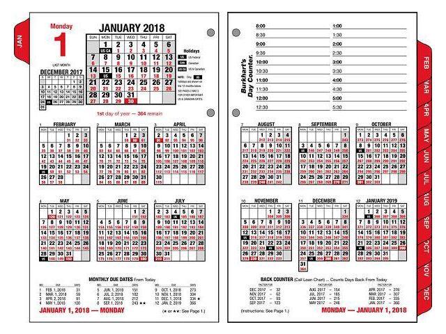 burkharts day counter desk calendar refill 4 1 2 x 7 3 8 white 2019 calander day counter
