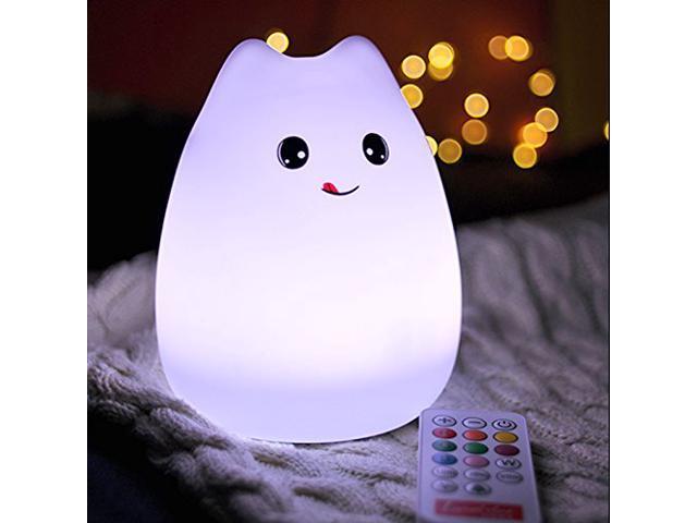 Wanmingtek Baby Night Light Led Silicone Cute Cat Kitty Rabbit Wanmingtek Baby Night Light Led Silicone Cute Cat Kitty Rabbit Cartoon Portable Lamp Tap