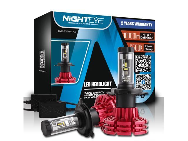 Nighteye H4 HB2 72W 9000LM LED Headlight Kit Hi//Lo Beam Light Bulbs 6500K White