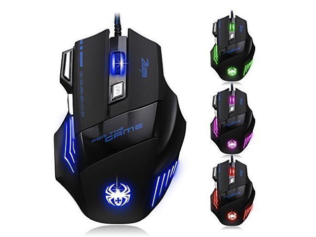 Wired Silent LED Backlight Laser USB 4000 DPI Gaming Mouse 7 Buttons Game Mice