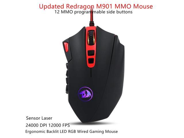 Gaming Mouse Updated Redragon M901 Mmo Mouse Dpi 100 Fps Ergonomic Backlit Led Rgb Wired Gaming Mouse Multi Function Sensor Laser Computer Gaming Mouse With 18 Programmable Mouse Buttons Newegg Com