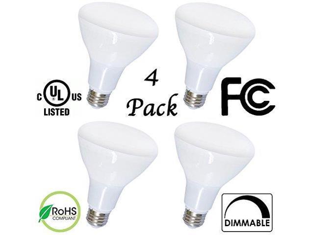4 Pack Br30 Bright Led Light Bulbs By Bioluz Instant On Warm White 2700k 11 Watt Energy Saving 95 Equivalent Indoor