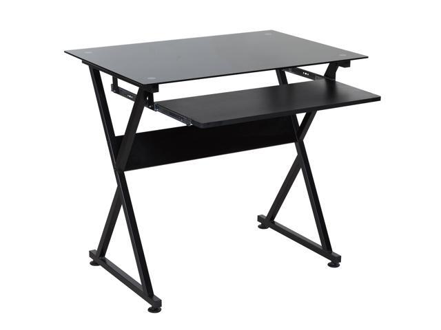 50 Jn1205 Ultramodern Glass Computer Desk With Pull Out Keyboard 50 Jn1205 Ultramodern Glass Computer Desk With Pull Out Keyboard Tray Black